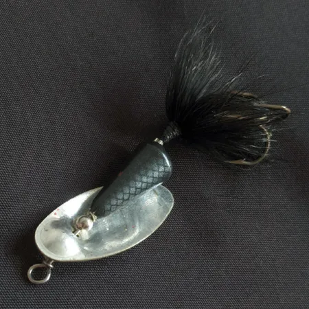 Vintage Yakima Bait Worden's Vibric Rooster Tail, 2/5oz silver/black spinning lure #22921