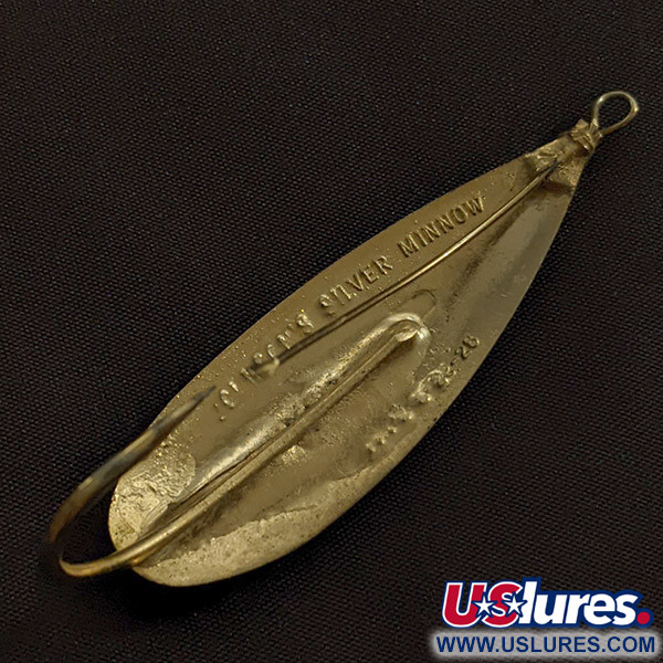 Vintage   Johnson Silver Minnow, 1/2oz gold fishing spoon #22930