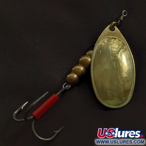 Vintage   Mepps Aglia 5, 1/2oz brass spinning lure #22936