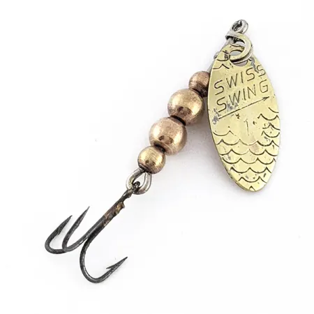 Vintage Renosky Lures Swiss Swing 1, 1/8oz brass spinning lure #22937