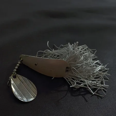 Vintage Strike King Timber Spin, 1/2oz Pearl fishing spoon #22948