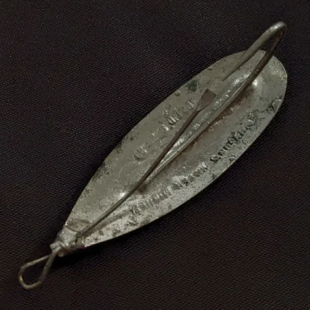 Vintage Johnson Silver Minnow, 1/3oz nickel fishing spoon #22960