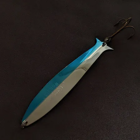 Vintage Acme Flash-King Wobbler, 2/5oz nickel/blue fishing spoon #22961