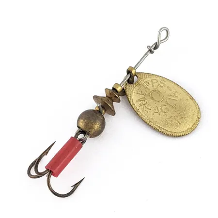 Vintage Mepps Aglia 0, 3/32oz gold spinning lure #22964