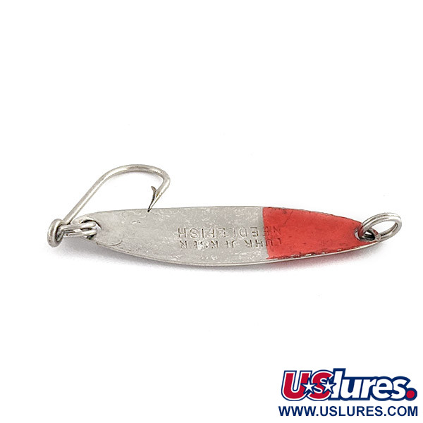 Vintage   Luhr Jensen Needlefish 1, 1/16oz nickel/red fishing spoon #22969