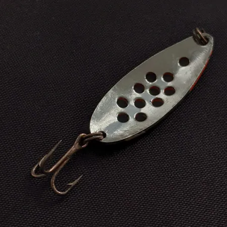 Vintage Sonic Spoonfish, 3/32oz nickel/red UV - glows fishing spoon #22991