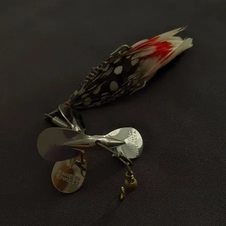 Vintage Pflueger Tandem Spinner 1, 1/3oz nickel/red spinning lure #22992