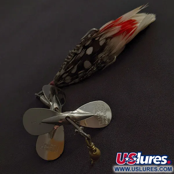 Vintage   Pflueger Tandem Spinner 1, 1/3oz nickel/red spinning lure #22992