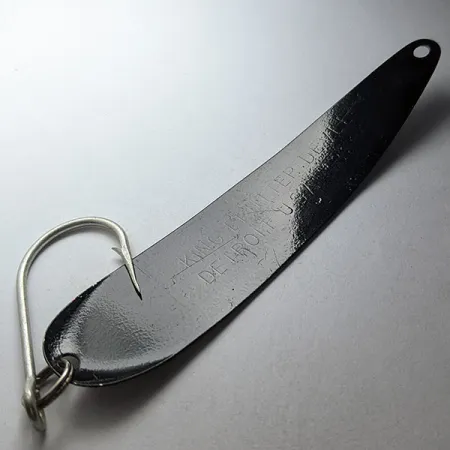 Vintage Eppinger Dardevle King Flutter Devle, 1/3oz Black glitter fishing spoon #22995