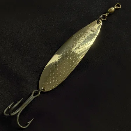 Vintage Sølvkroken Storlaksen ​, 1/2oz gold fishing spoon #22996