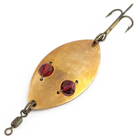 Vintage Hofschneider Red Eye Wiggler, 1oz bronze fishing spoon #23004