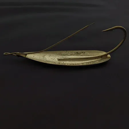 Vintage Johnson Silver Minnow Weedless, 3/5oz gold fishing spoon #23034