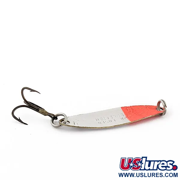 Vintage  Luhr Jensen Needlefish 1 UV, 1/16oz white pearl/Hot pink UV fishing spoon #23035