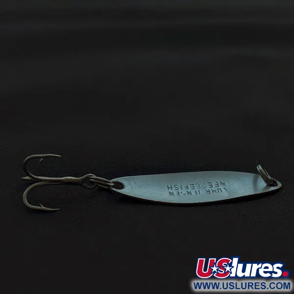 Vintage  Luhr Jensen Needlefish 1 UV, 1/16oz white pearl/Hot pink UV fishing spoon #23035