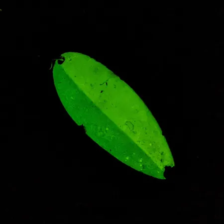 Vintage Seneca Little Cleo (Hula Girl) Glow In Dark, 3/4oz nickel/white/blue Glow - glows in the dark fishing spoon #23040