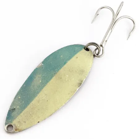 Vintage Seneca Little Cleo (Hula Girl) Glow In Dark, 3/4oz nickel/white/blue Glow - glows in the dark fishing spoon #23040