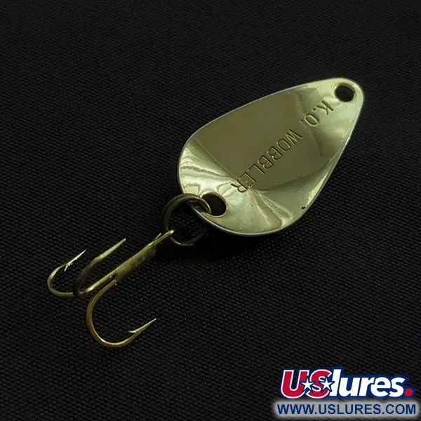 Vintage   Acme K.O. Wobbler, 1/8oz white/black/gold fishing spoon #23041