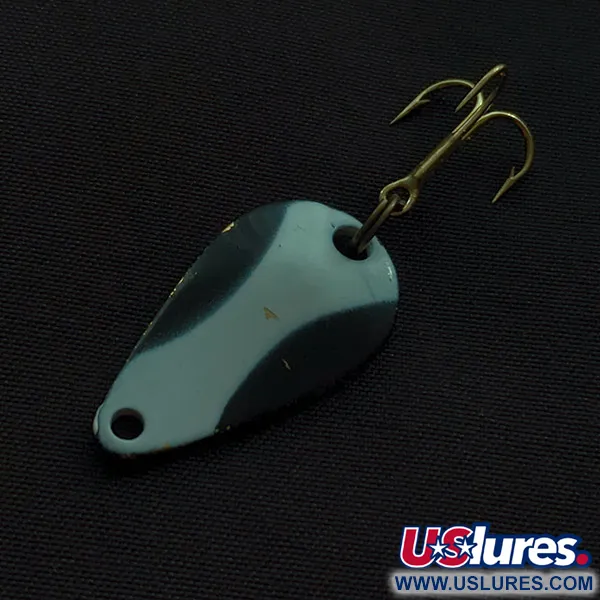 Vintage   Acme K.O. Wobbler, 1/8oz white/black/gold fishing spoon #23041