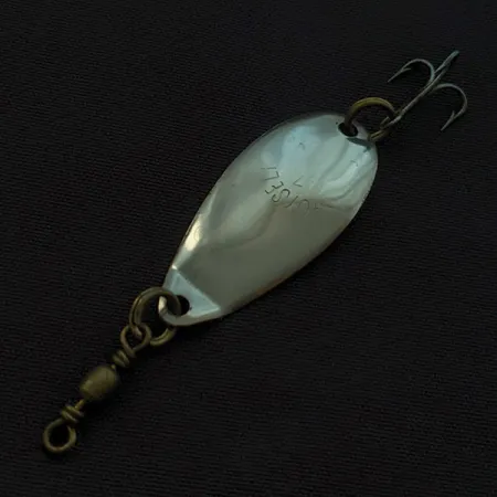 Vintage Roy Self #1, 3/64oz nickel/red fishing spoon #23043