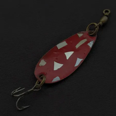 Vintage Roy Self #1, 3/64oz nickel/red fishing spoon #23043