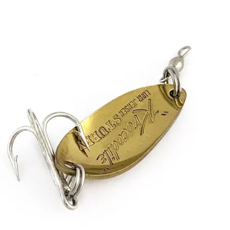 Vintage Luhr Jensen Lil' Kroc (Krocodile Stubby), 3/16oz brass fishing spoon #23050