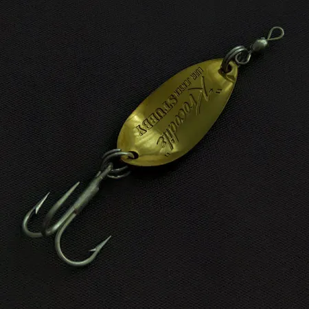 Vintage Luhr Jensen Lil' Kroc (Krocodile Stubby), 3/16oz brass fishing spoon #23050