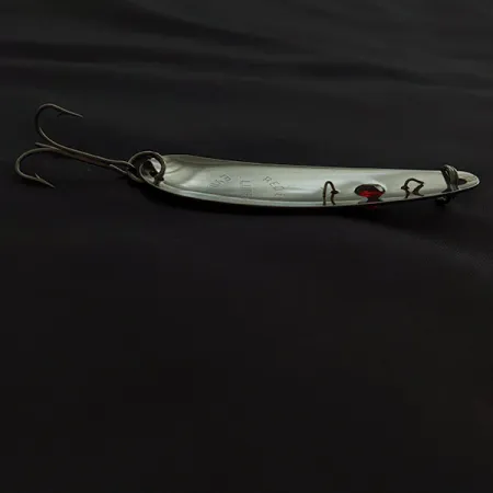 Vintage Red Eye Lures Red Eye Evil Eye, 2/5oz nickel/blue/red eye fishing spoon #23054