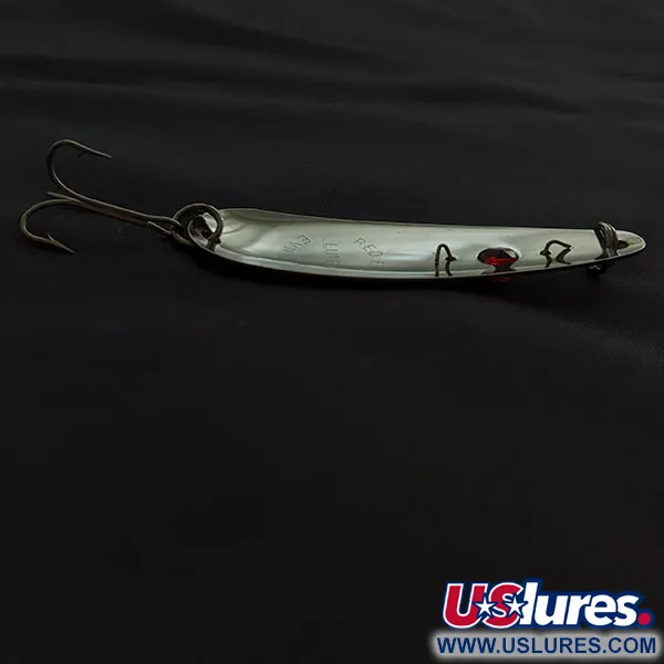 Vintage  Red Eye Lures Red Eye Evil Eye, 2/5oz nickel/blue/red eye fishing spoon #23054