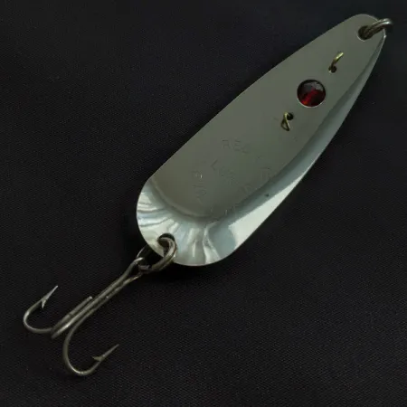 Vintage Red Eye Lures Red Eye Evil Eye, 2/5oz nickel/blue/red eye fishing spoon #23054
