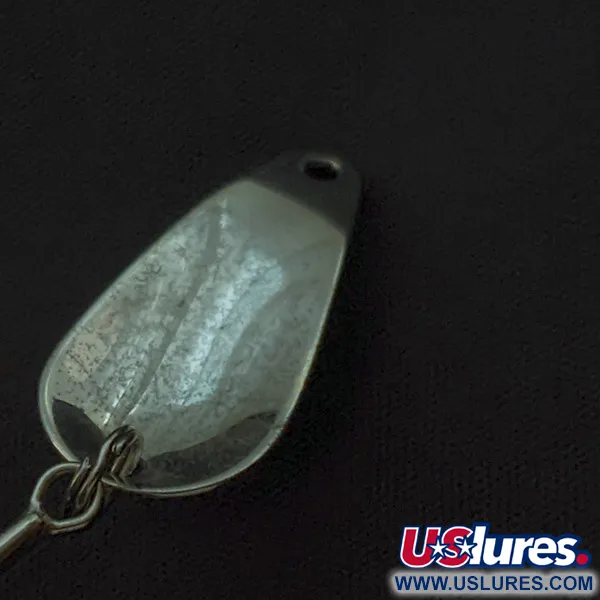 Vintage Weller Gypsy King Deluxe, 3/64oz nickel/white/black fishing spoon #23058