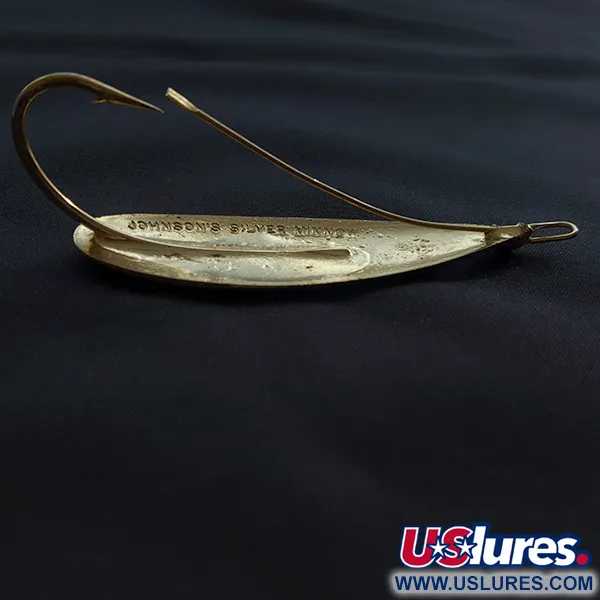 Vintage   Johnson Silver Minnow Weedless, 3/4oz gold fishing spoon #23064