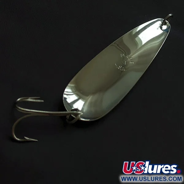 Vintage Worth Chippewa , 3/4oz nickel/red fishing spoon #23075