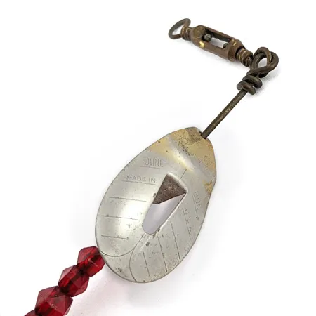 Vintage Pflueger June Bug, 1/3oz nickel/gold spinning lure #23078