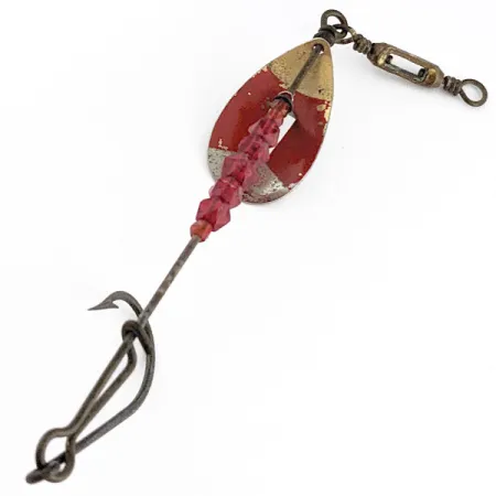 Vintage Pflueger June Bug, 1/3oz nickel/gold spinning lure #23078