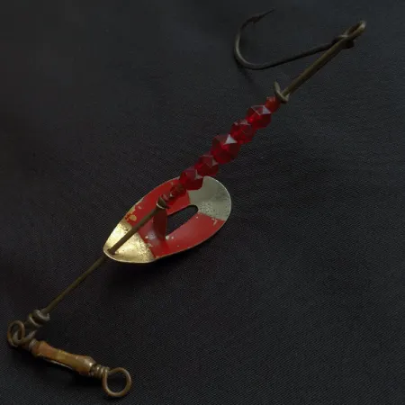 Vintage Pflueger June Bug, 1/3oz nickel/gold spinning lure #23078