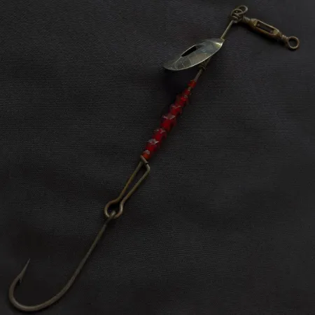 Vintage Pflueger June Bug, 1/3oz nickel/gold spinning lure #23078