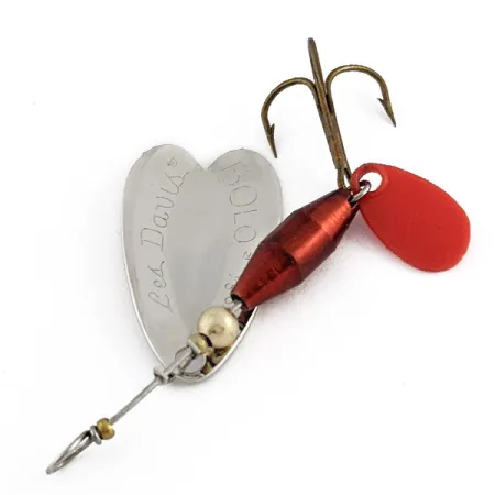Vintage Les Davis Bolo, 3/16oz nickel/red spinning lure #23085