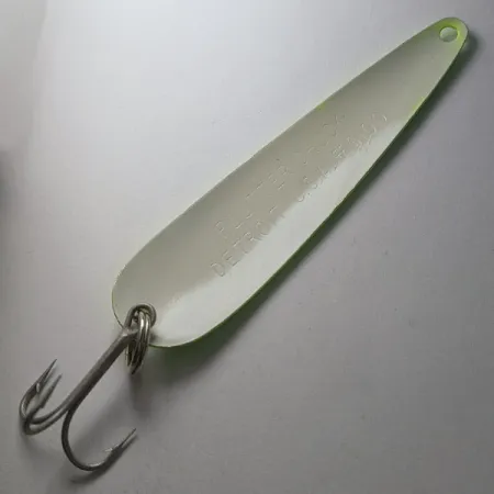 Vintage Eppinger Dardevle Flutter-Chuck, 1/3oz Lectric Lime fishing spoon #23087