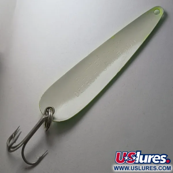 Vintage  Eppinger Dardevle Flutter-Chuck, 1/3oz Lectric Lime fishing spoon #23087