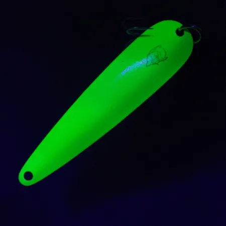 Vintage Eppinger Dardevle Flutter-Chuck, 1/3oz Lectric Lime fishing spoon #23087