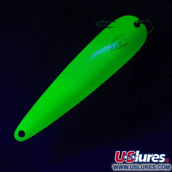 Vintage  Eppinger Dardevle Flutter-Chuck, 1/3oz Lectric Lime fishing spoon #23087