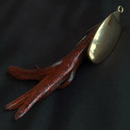 Vintage Big Fish Tackle Bait-Cradle, 1/2oz gold fishing spoon #23098
