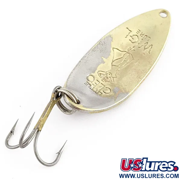 Vintage  Seneca Little Cleo (Hula Girl), 1/2oz nickel/gold fishing spoon #23101