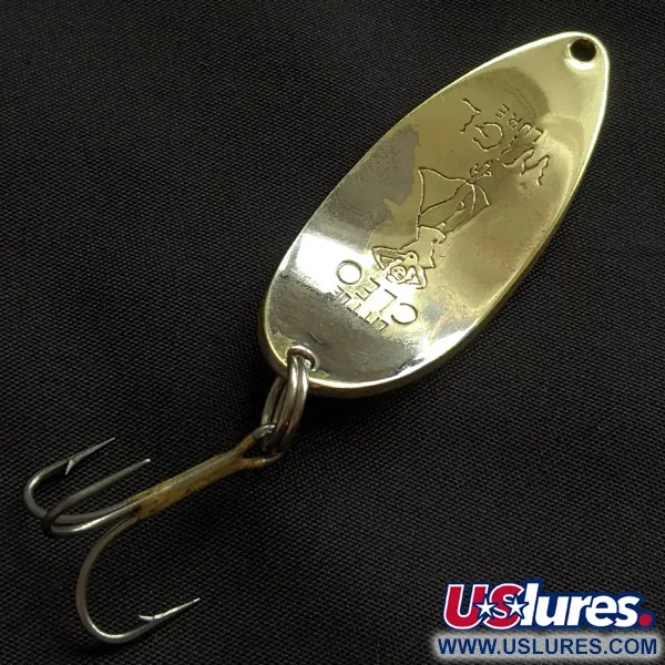 Vintage  Seneca Little Cleo (Hula Girl), 1/2oz nickel/gold fishing spoon #23101