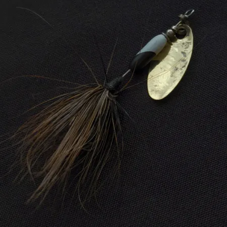 Vintage Yakima Bait Worden’s Original Rooster Tail, 1/16oz brass spinning lure #23105