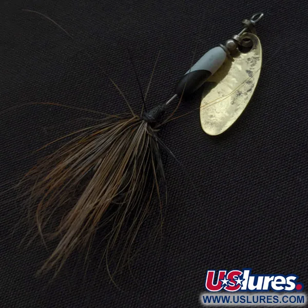 Vintage  Yakima Bait Worden’s Original Rooster Tail, 1/16oz brass spinning lure #23105