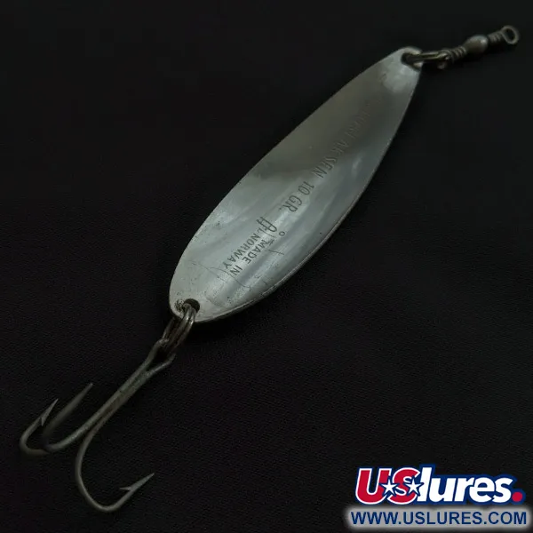 Vintage   Sølvkroken Storlaksen ​, 1/3oz silver fishing spoon #23107