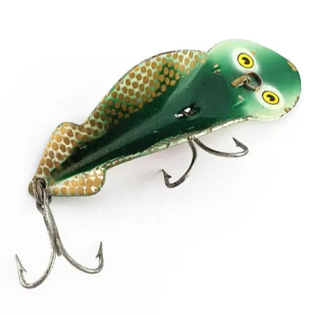 Vintage Buck Perry spoonplug, 1/3oz Frog fishing spoon #23116
