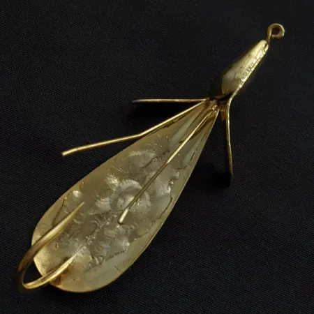 Vintage Weedless Panther Martin Weed Wing, 2/5oz gold fishing spoon #23129