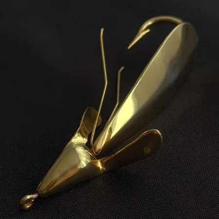 Vintage Weedless Panther Martin Weed Wing, 2/5oz gold fishing spoon #23129